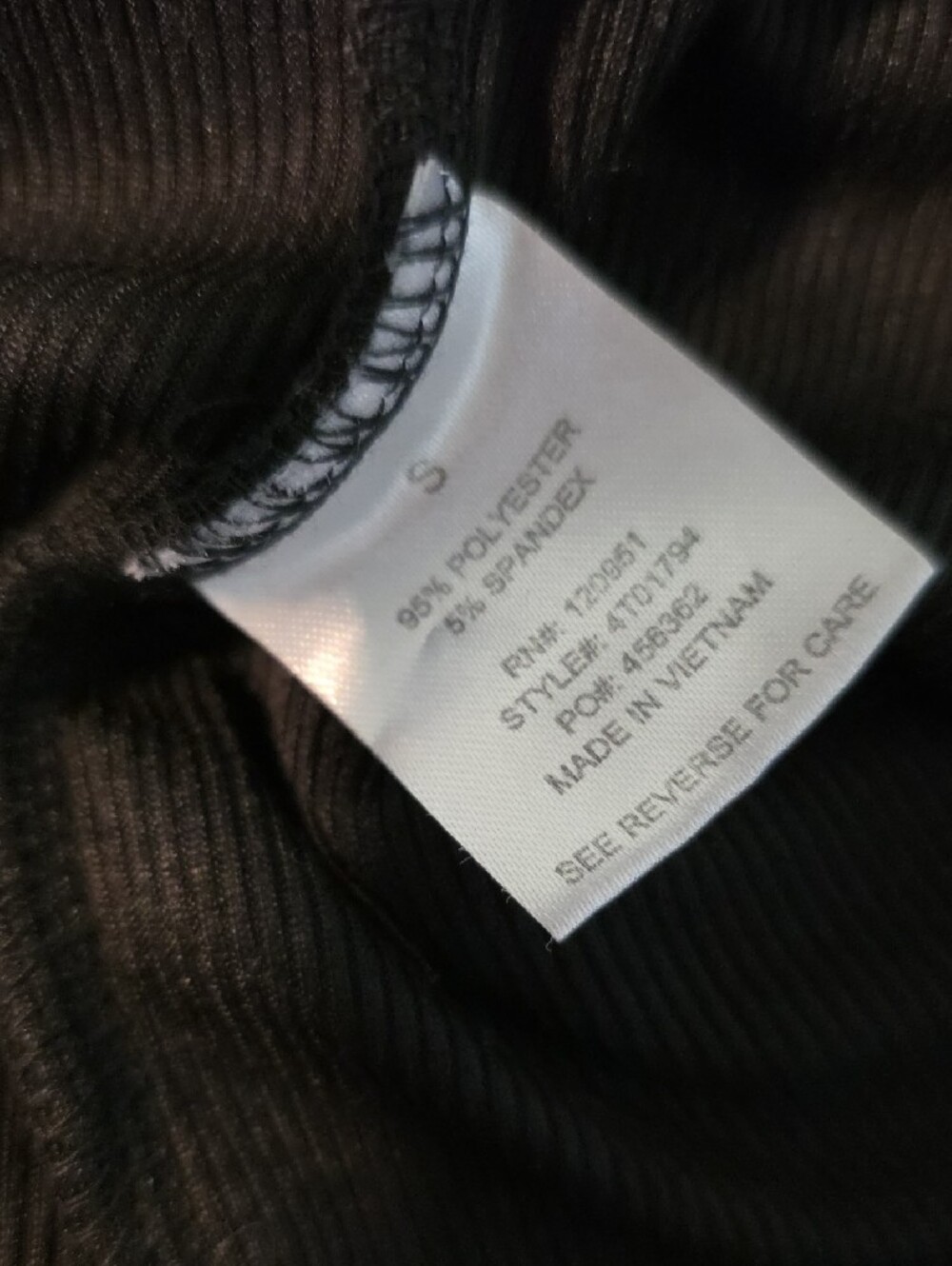 Pink Rose Black Ribbed Racerback Tank-Sz S - Picture 3 of 4